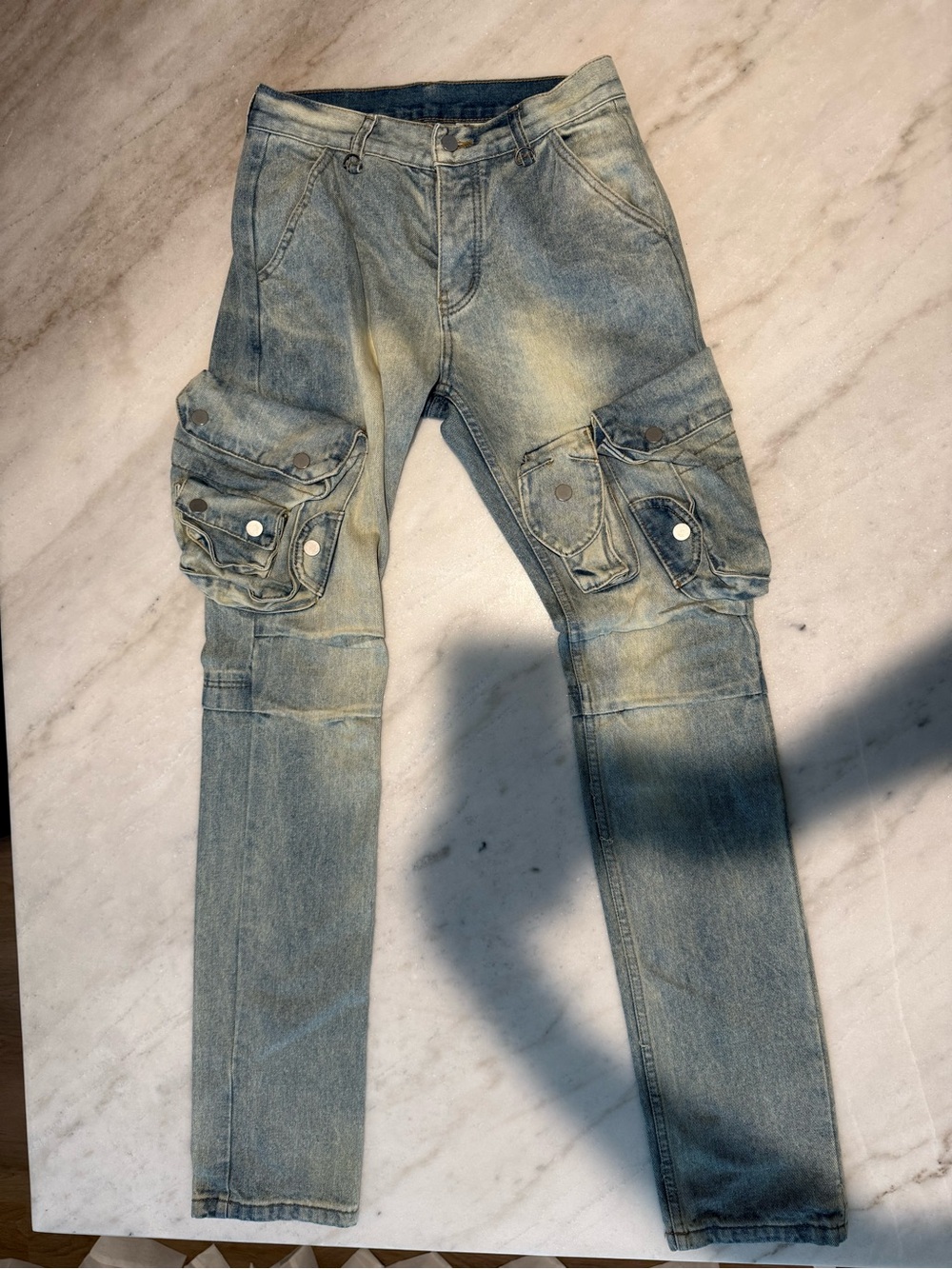 MNML Light Blue Cargo Denim Jeans